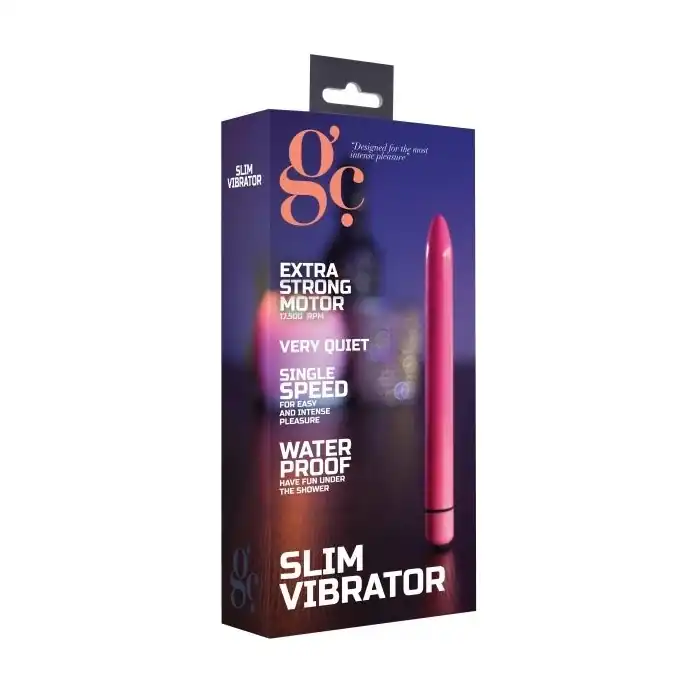 Розовый тонкий вибратор GC Slim Vibe - 16,5 см - GC   . Фотография 2.