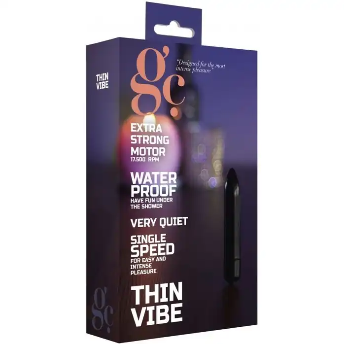 Чёрный мини-вибратор GC Thin Vibe - 8,7 см - GC   . Фотография 2.