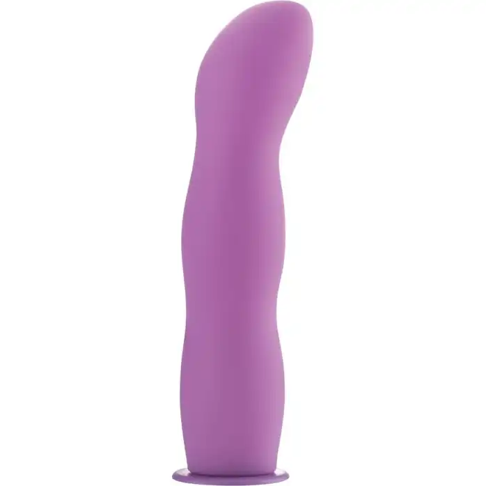 Фиолетовый страпон Deluxe Silicone Strap On 8 Inch с волнистой насадкой - 20,5 см - Ouch!. Фотография 3.