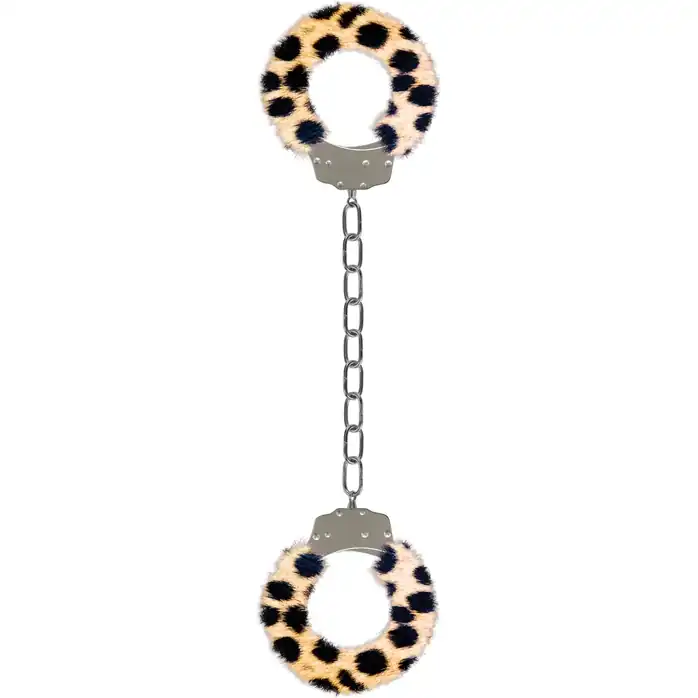 Кандалы с леопардовым мехом Furry Ankle Cuffs - Shots Toys
