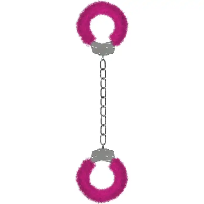 Кандалы с ярко-розовым мехом Furry Ankle Cuffs - Shots Toys