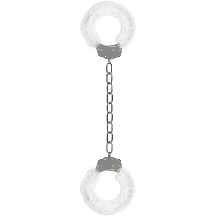 Кандалы с белым мехом Furry Ankle Cuffs - Shots Toys