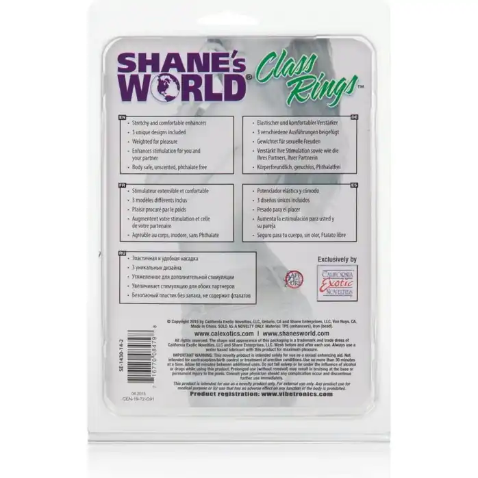 Набор колец на пенис из эластомера Shane s World Class Rings - Shane s World. Фотография 3.