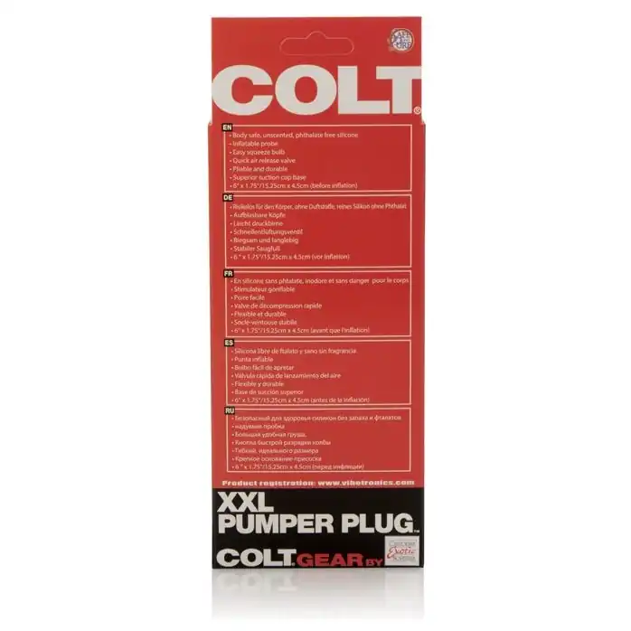 Анальная помпа с эффектом подкачки COLT XXL PUMPER PLUG - 17 см - Colt. Фотография 6.