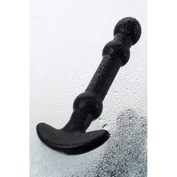 Элегантный чёрный анальный стимулятор с шариками на стволе - 19 см - Sexus Glass. Фотография 7.
