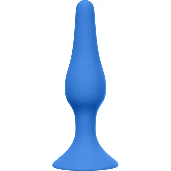 Синяя малая анальная пробка Slim Anal Plug Small - 10,5 см - Back Door Collection Black Edition