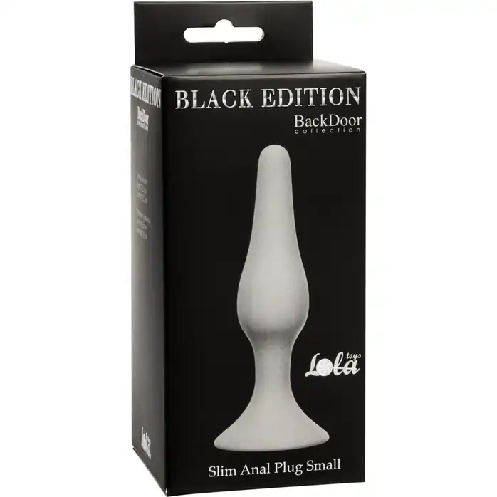 Серая малая анальная пробка Slim Anal Plug Small - 10,5 см - Back Door Collection Black Edition. Фотография 3.