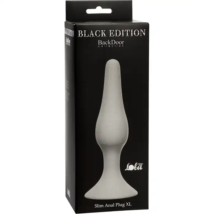 Серая анальная пробка Slim Anal Plug XL - 15,5 см - Back Door Collection Black Edition. Фотография 2.