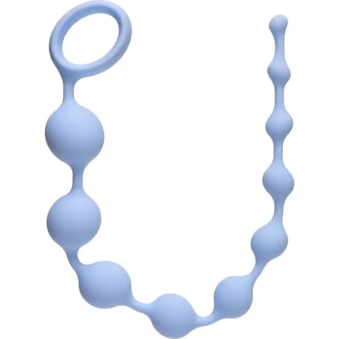 Голубая анальная цепочка Long Pleasure Chain - 35 см - First Time