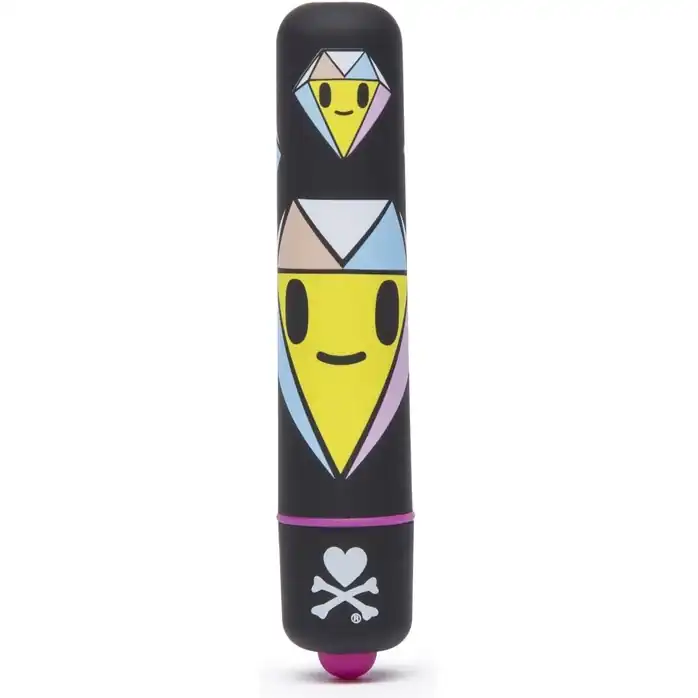 Чёрная вибропуля MINI BULLET VIBRATOR BLACK DIAMONDS