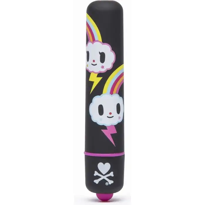 Чёрная вибропуля с тучками MINI BULLET VIBRATOR BLACK STORM CLOUDS