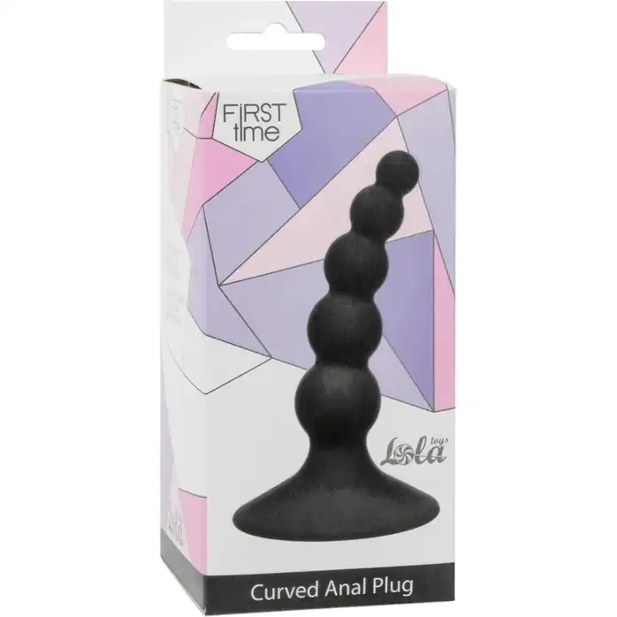 Чёрная анальная пробка Ribbed Plug Black - 10,5 см - First Time. Фотография 2.