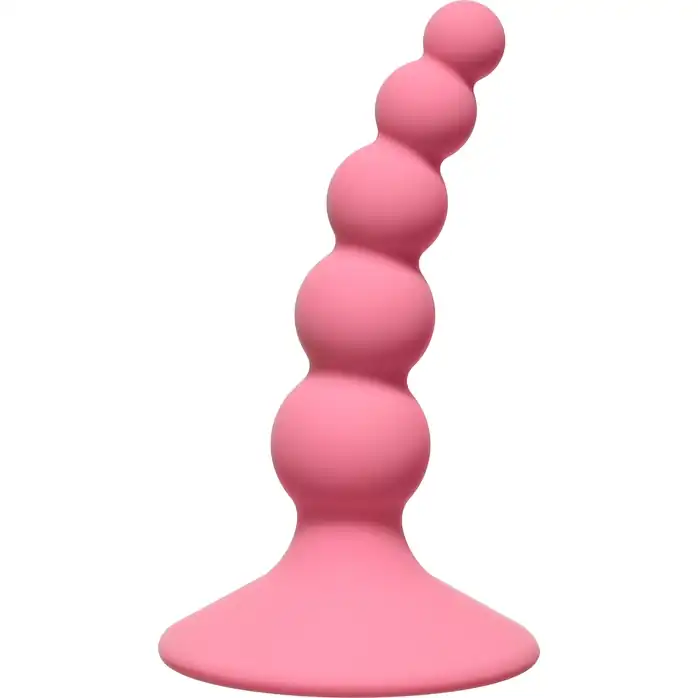 Розовая анальная пробка Ribbed Plug Pink - 10,5 см - First Time