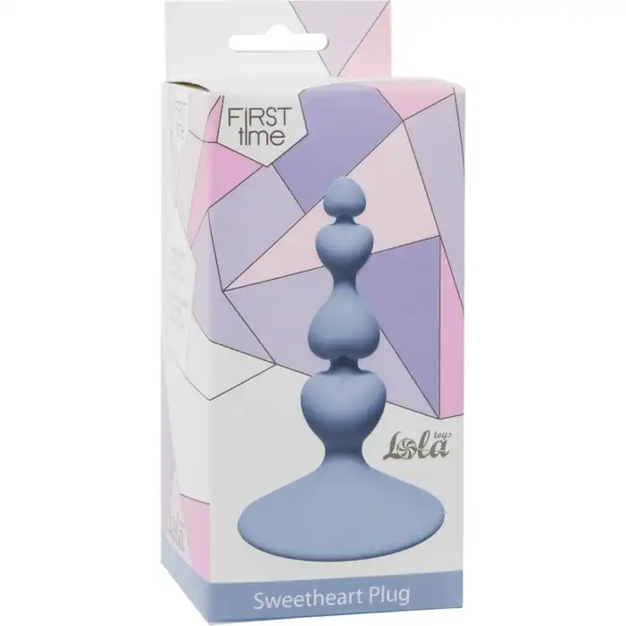 Голубая анальная пробка Sweetheart Plug Blue - 10 см - First Time. Фотография 2.