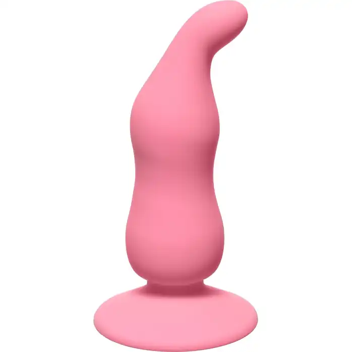 Розовая анальная пробка Waved Anal Plug Pink - 11 см - First Time
