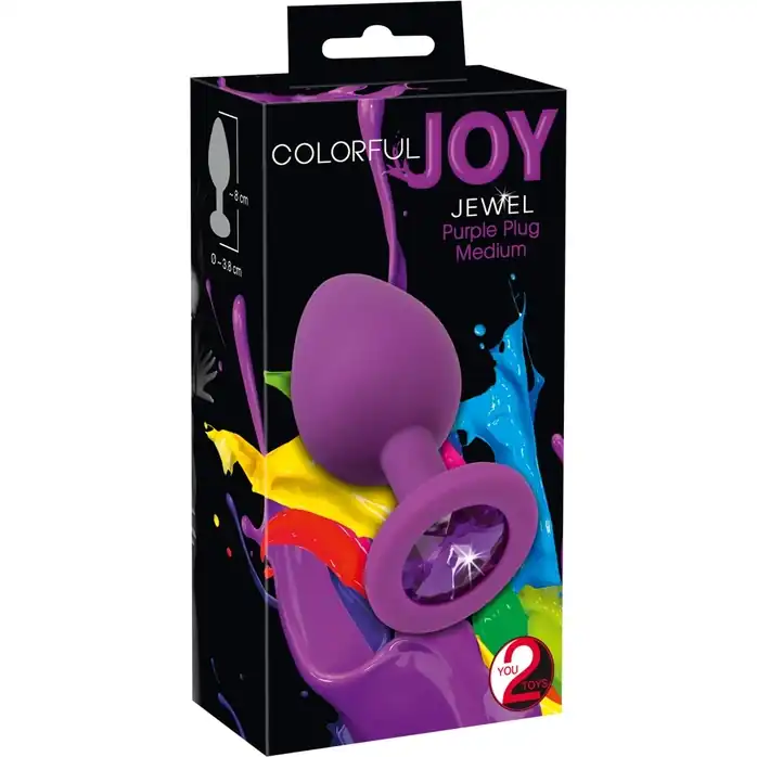 Фиолетовая анальная пробка с кристаллом - 8 см - You2Toys. Фотография 5.