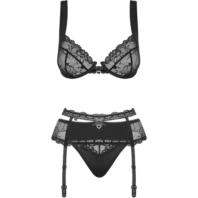 Чувственный ажурный комплект Heartina из 3 предметов - Sexy. Фотография 9.
