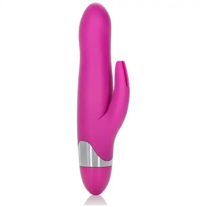 Вибромассажер с клиторальной стимуляцией Turn it Up! 7-Function Silicone Massager - 20,3 см - Up!