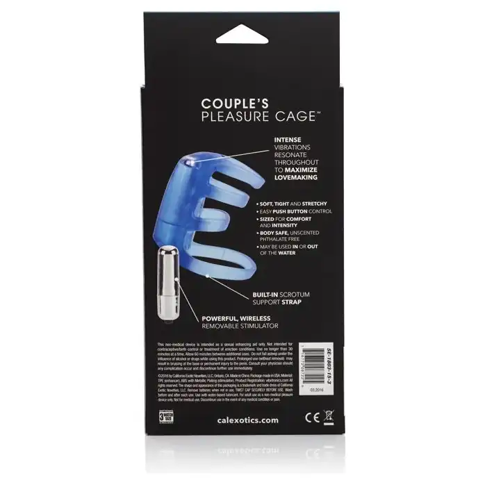Голубая насадка с вибрацией Couple s Pleasure Cage - Couples Enhancers. Фотография 3.