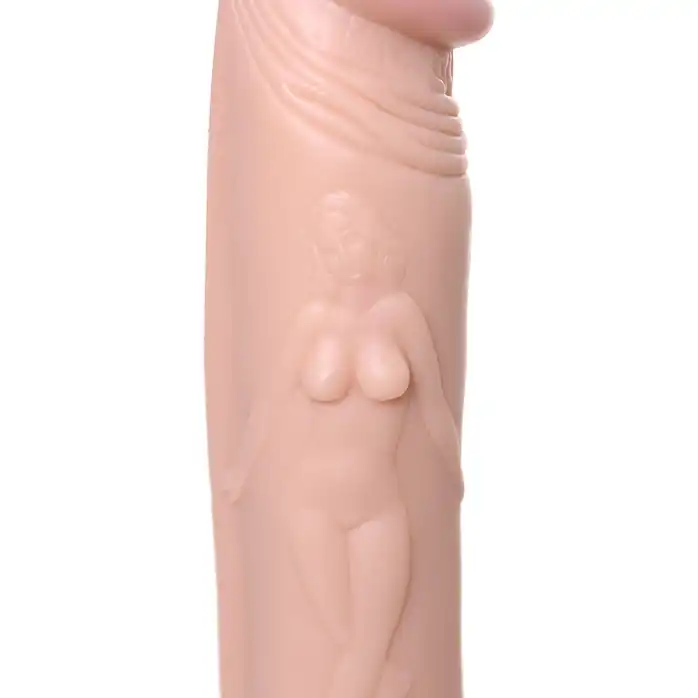 Фаллоимитатор с фигурками мужчины и женщины на стволе - 23 см - RealStick Nude. Фотография 8.