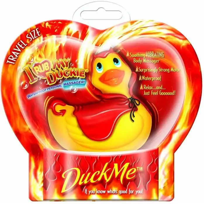 Вибратор утка-дьяволенок I Rub My Duckie Red Devil Travel Size. Фотография 2.