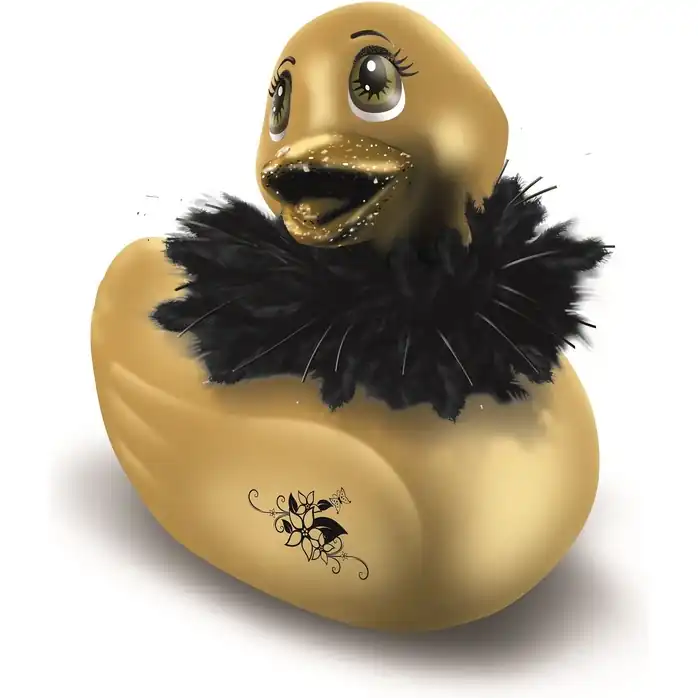 Золотистый массажер-уточка I Rub My Duckie Paris Gold Travel Size. Фотография 2.