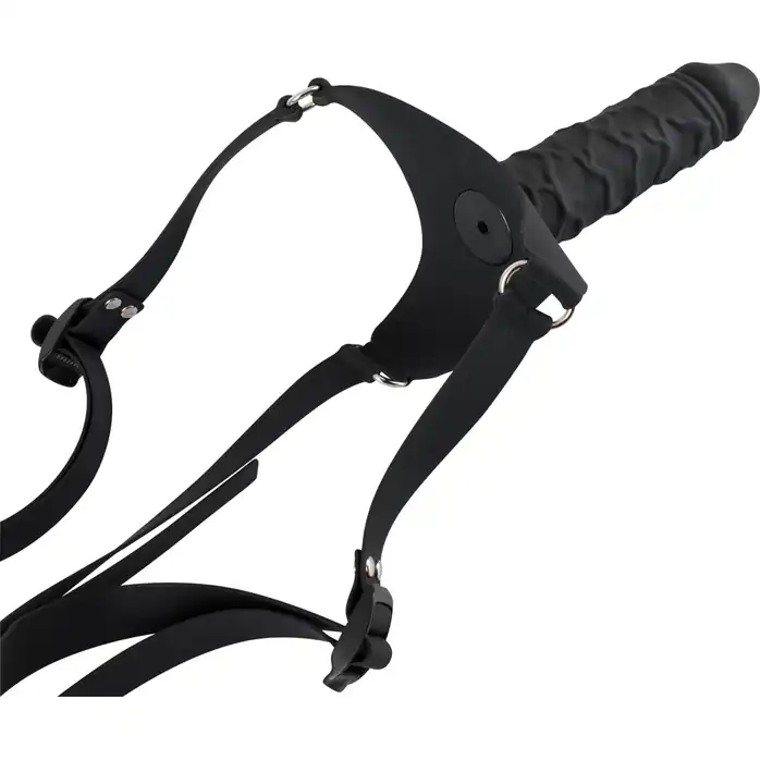 Силиконовый страпон на регулируемых ремешках Silicone Strap-On - 17 см - You2Toys. Фотография 3.