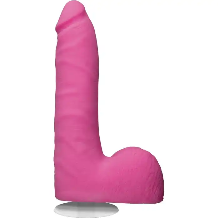 Розовый фаллоимитатор на присоске Revolution 7 Slim Realistic W/Balls - 17,78 см - American POP!