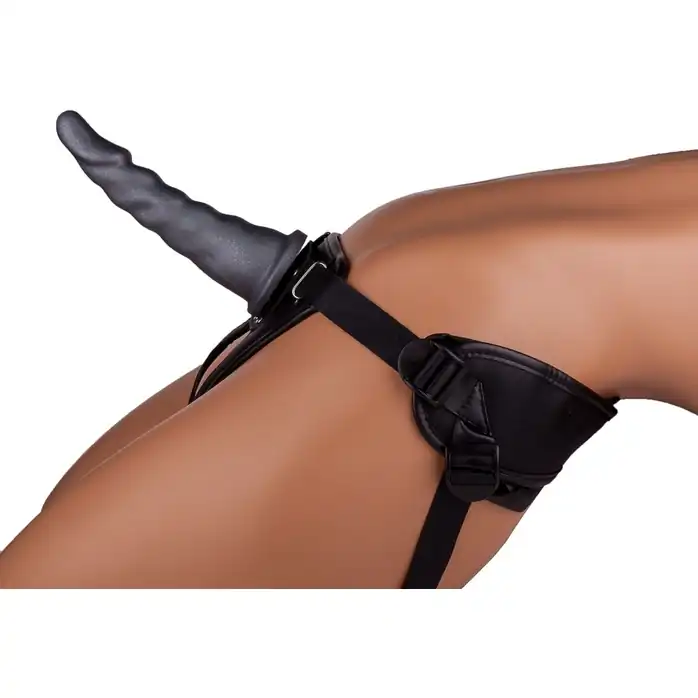 Насадка-фаллоимитатор на кожаных трусиках Harness Ultra Realistic 6,5 - 18,5 см - HARNESS CLASSIC COMFORT. Фотография 6.