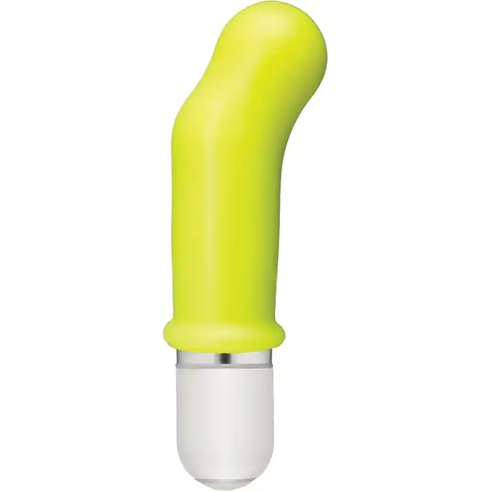 Жёлтый G-стимулятор с вибрацией Pow! 10 Function Silicone Vibrator - 8,89 см - American POP!