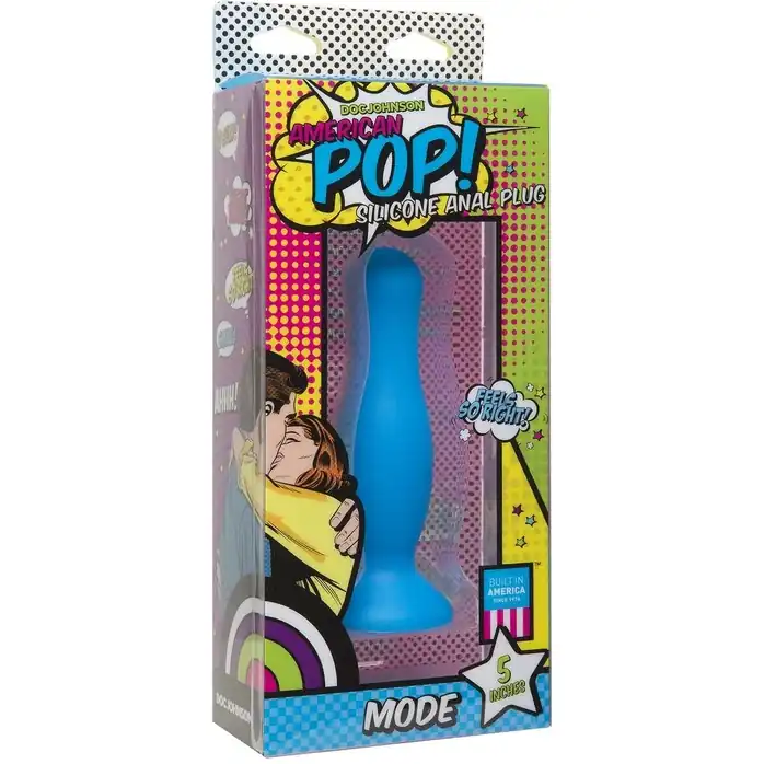 Голубая анальная пробка Mode 5 Anal Plug - 12,7 см - American POP!. Фотография 2.