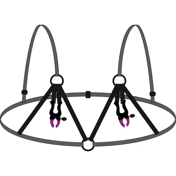 Декоративный бюстгальтер с зажимами на соски Bra with silicone nipple clamps - Bad Kitty. Фотография 2.