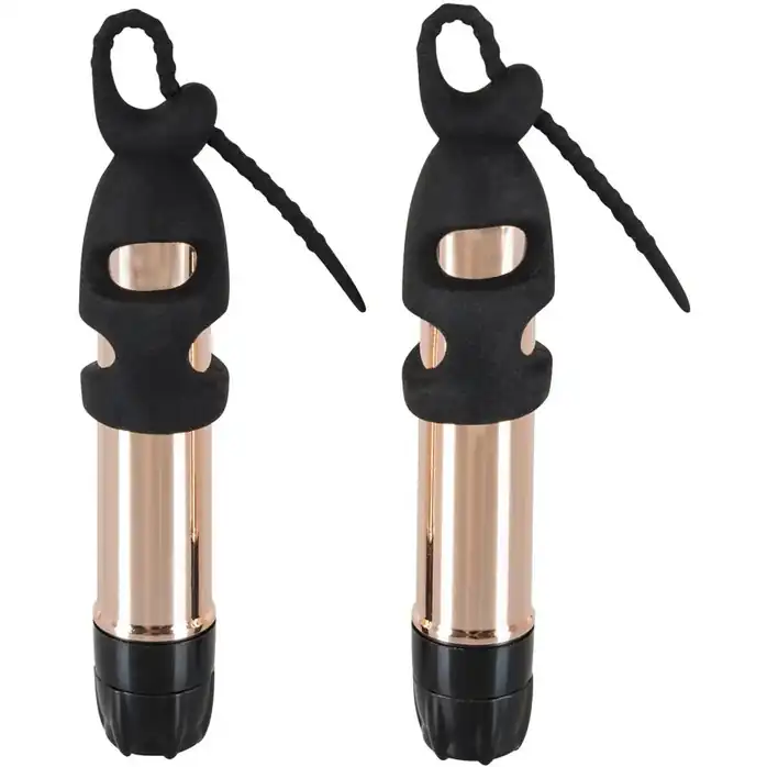 Лассо для сосков со съемным вибромеханизмом Silicone nipple clamps - Bad Kitty