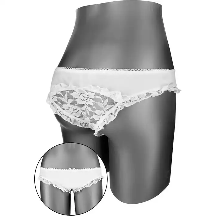 Трусики с доступом Tania с оборками и кружевной задней частью. Фотография 2.