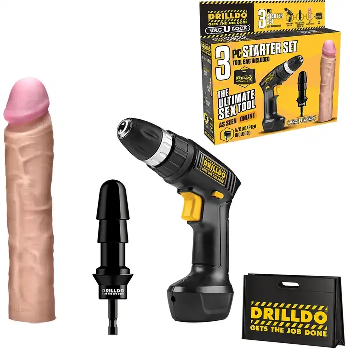 Секс-набор из 3 предметов DRILLDO STARTER SET 3 PIECE. Фотография 2.
