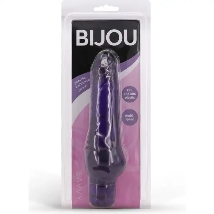Фиолетовый водонепроницаемый вибратор BIJOU SAVVY - 17,5 см - Bijou. Фотография 2.