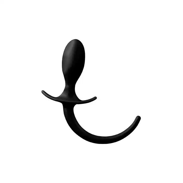 Чёрная анальная пробка с хвостом SHOVE UP 3.5INCH BUTTPLUG WITH TAIL - Shove up