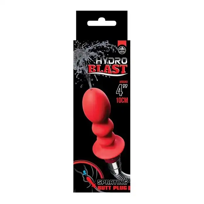 Красная фигурная насадка для душа HYDROBLAST 4INCH BUTTPLUG SHAPE DOUCHE. Фотография 2.