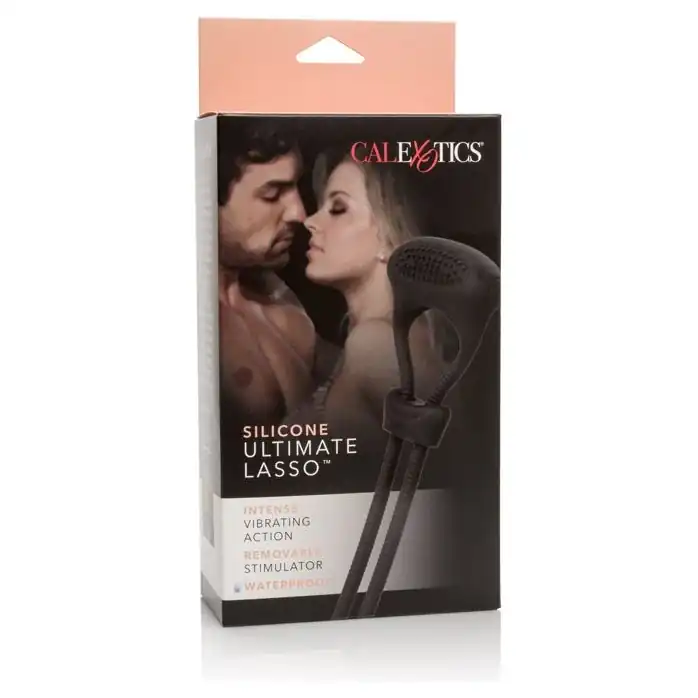 Чёрное эрекционное лассо с вибрацией Silicone Ultimate Lasso - Couples Enhancers. Фотография 3.