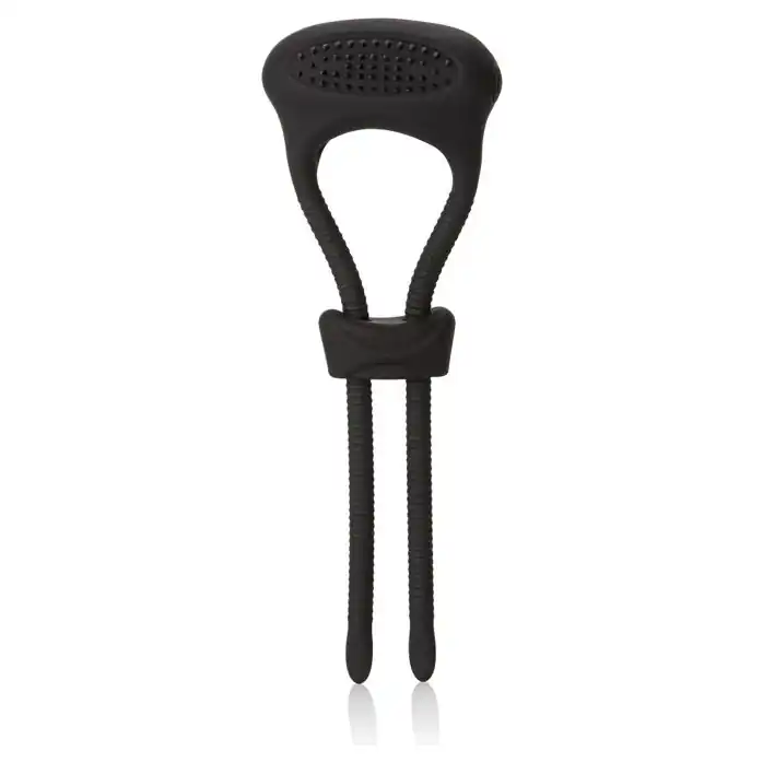 Чёрное эрекционное лассо с вибрацией Silicone Ultimate Lasso - Couples Enhancers