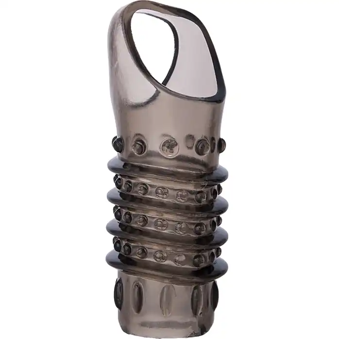 Открытая дымчатая насадка с точками и рёбрами ToyFa XLover - 11,5 см - XLover. Фотография 3.