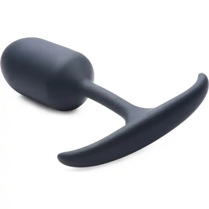 Черная анальная пробка с утяжелением Premium Silicone Weighted Anal Plug Medium - 14 см - Heavy hitters