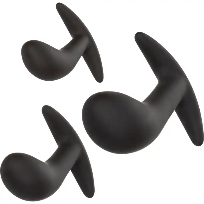 Набор из 3 черных стимуляторов простаты Silicone Prostate Kit - Anal Toys. Фотография 5.