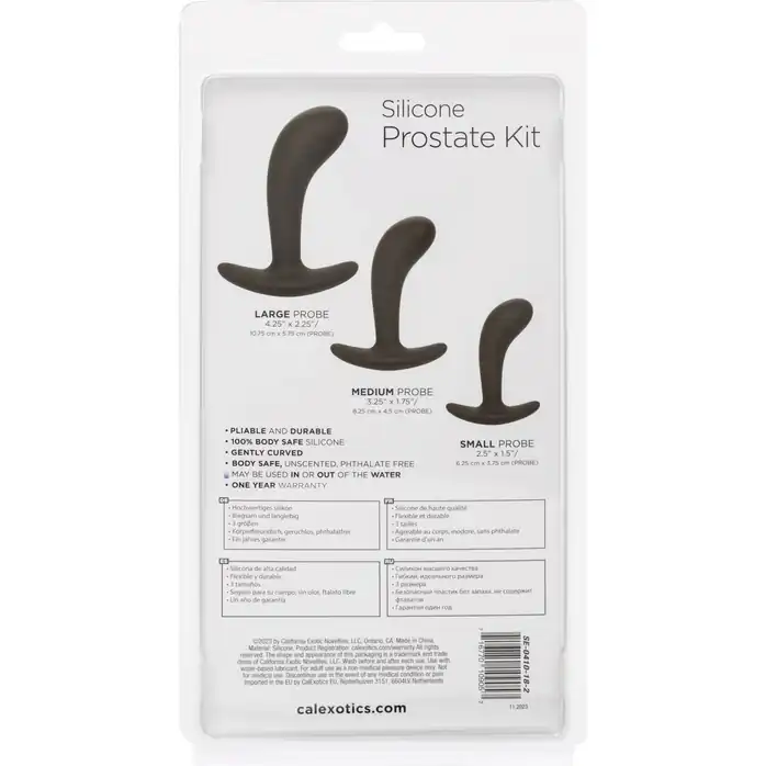 Набор из 3 черных стимуляторов простаты Silicone Prostate Kit - Anal Toys. Фотография 9.