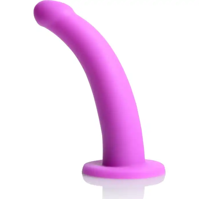Лиловый поясной страпон Navigator Silicone G-Spot Dildo with Harness - 17,8 см - Strap U. Фотография 3.