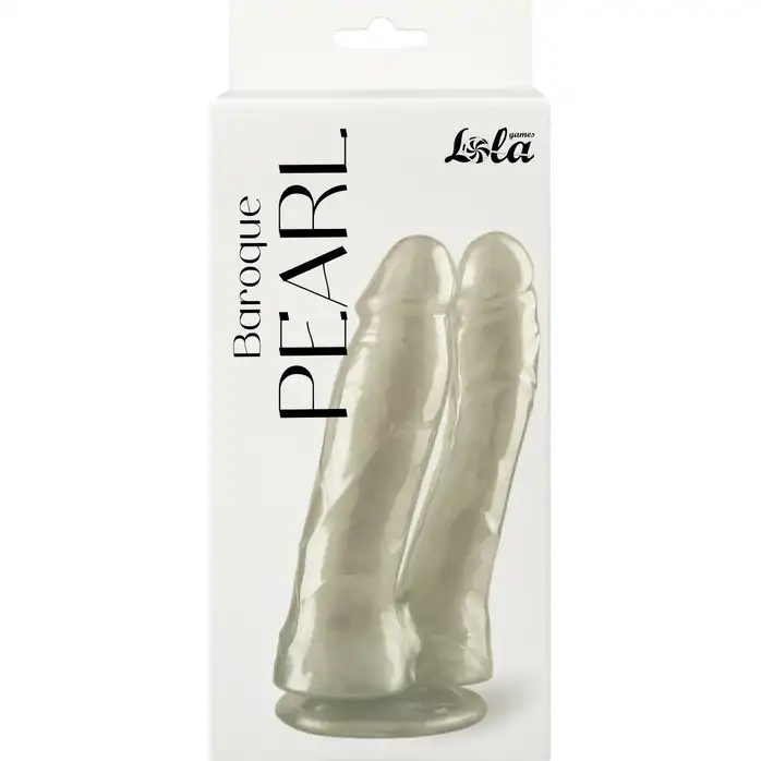 Белый перламутровый двойной фаллоимитатор Baroque - Pearl. Фотография 2.
