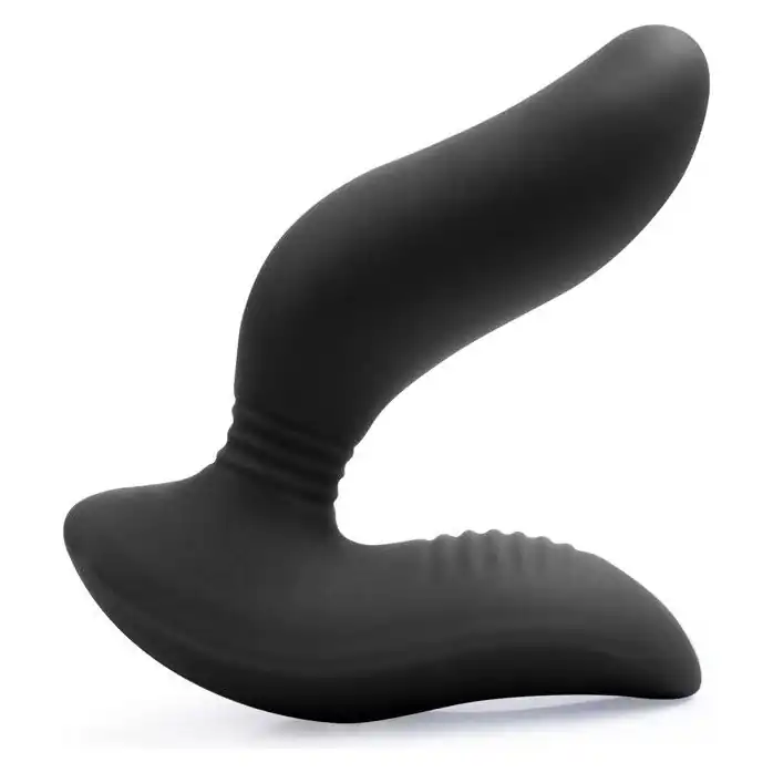 Черный вибромассажер простаты 3,5’’ Remote Control Curve P-spot Massager - 12 см. Фотография 3.