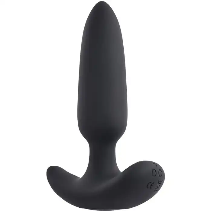Черная анальная вибропробка с пультом ДУ Black Beauty - 11,3 см