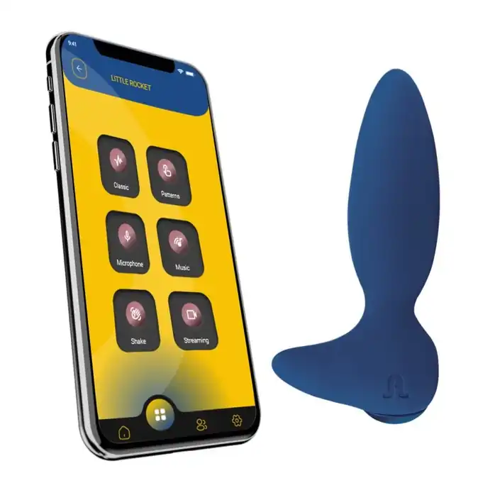 Синий анальный вибратор Little Rocket II APP. Фотография 4.