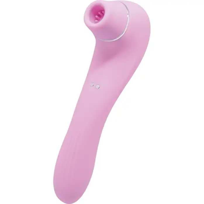 Розовый стимулятор Smoooch Clitoral Suction Vibration - 18,6 см - Wooomy